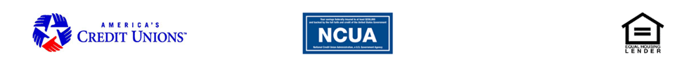 American's Credit Unions Logo, NCUA Logo and Equal Home Housing Lender Logo